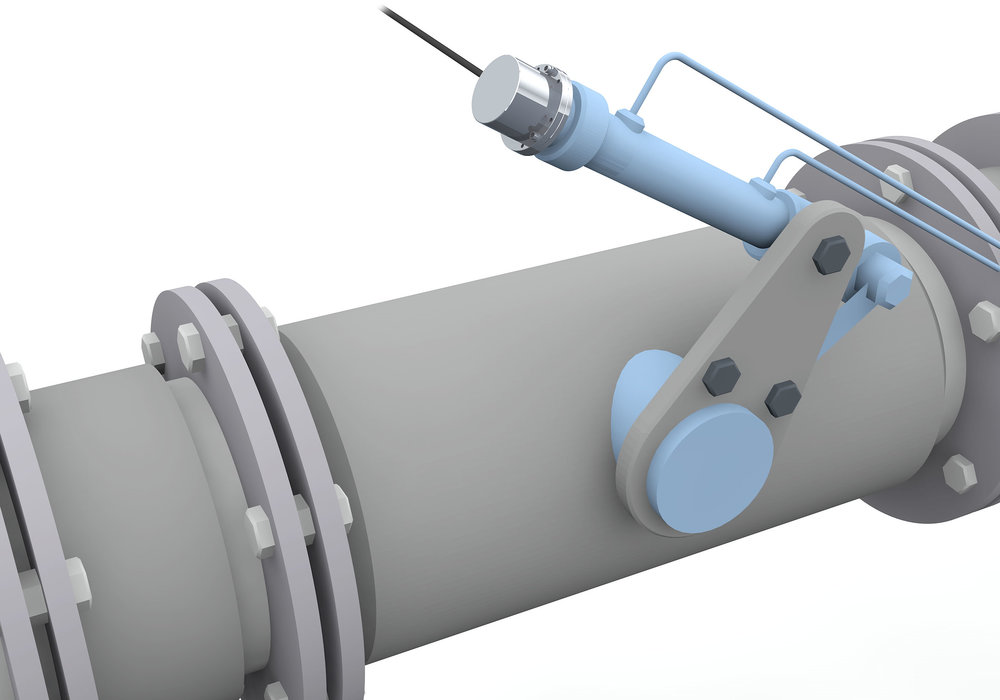 Sensor posisi linier magnetostriktif untuk area bahaya ledakan